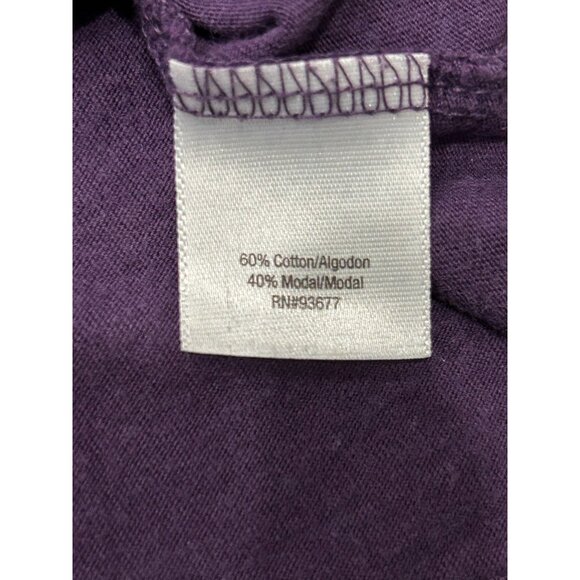 Ana Purple Petite T-Shirt Sequined Pocket Detail Sz PM - Picture 6 of 10